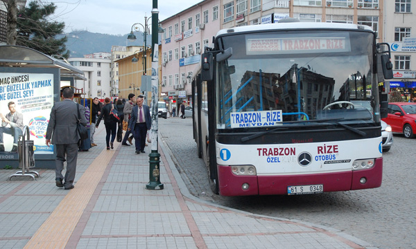 Rize- Trabzon otobüs seferleri kald?r?ld?