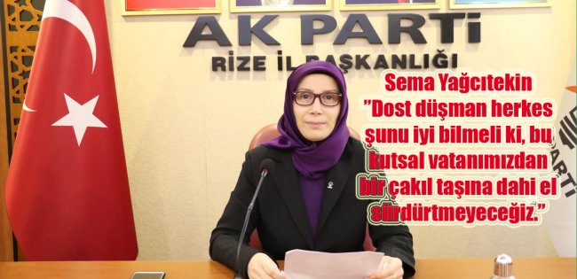 Sema Yağcıtekin” Çanakkale zaferinin 107. Yıldönümü dolayısıyla yayınlamış olduğu mesaj