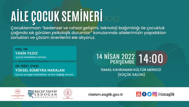 Aile ve çocuk semineri düzenleniyor