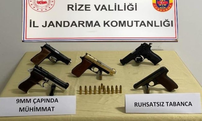 Jandarma 5 adet silah yakaladı