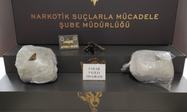 9 Kilo esrar yakalandı