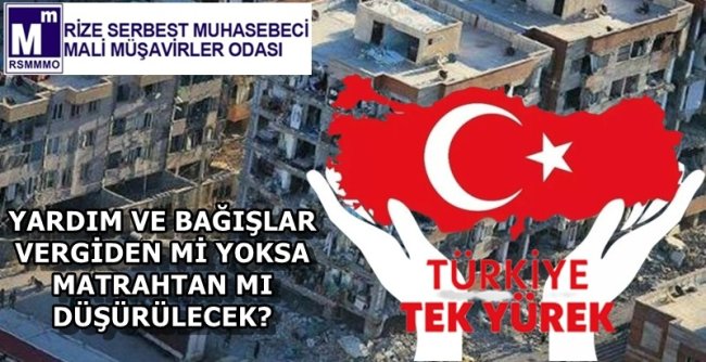 Yardımlar Vergiden Değil, Matrahtan Düşülebilir