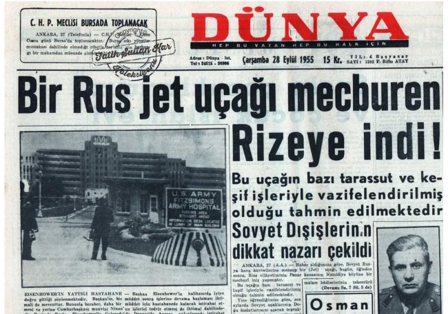 RUS SAVAŞ UÇAĞI RİZE'YE İNDİ